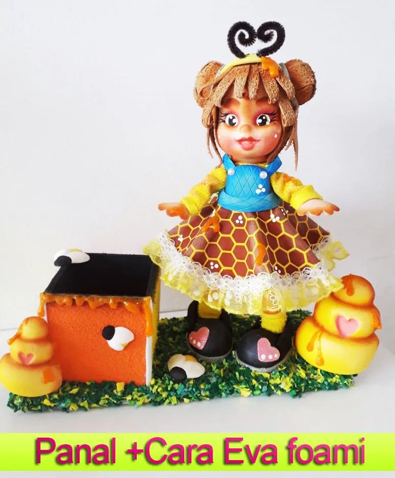 Set termoforma cara de muñeca sonriente y panal miel abejas