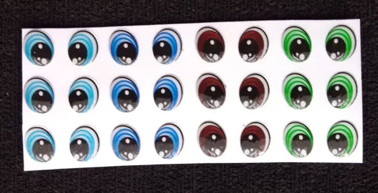 Cartón Blister de Ojos Adhesivos De 7mm 