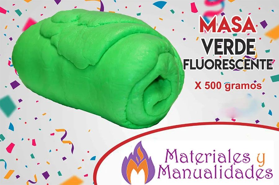 Porcelanicrón flexible Verde Fluorescente pasta fría para artesanías