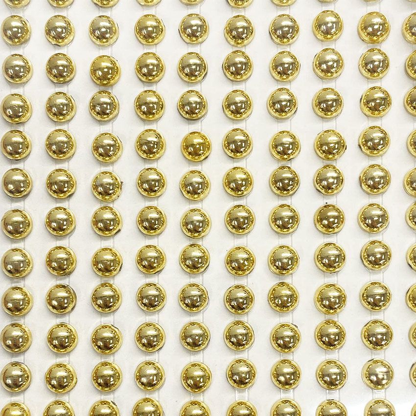 Perlas Doradas adhesivos de 4mm Adornos Brillantes decorativos