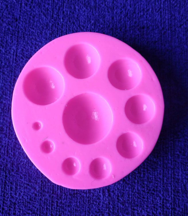 Molde en silicona círculos esfera o perlas para decorar fondant