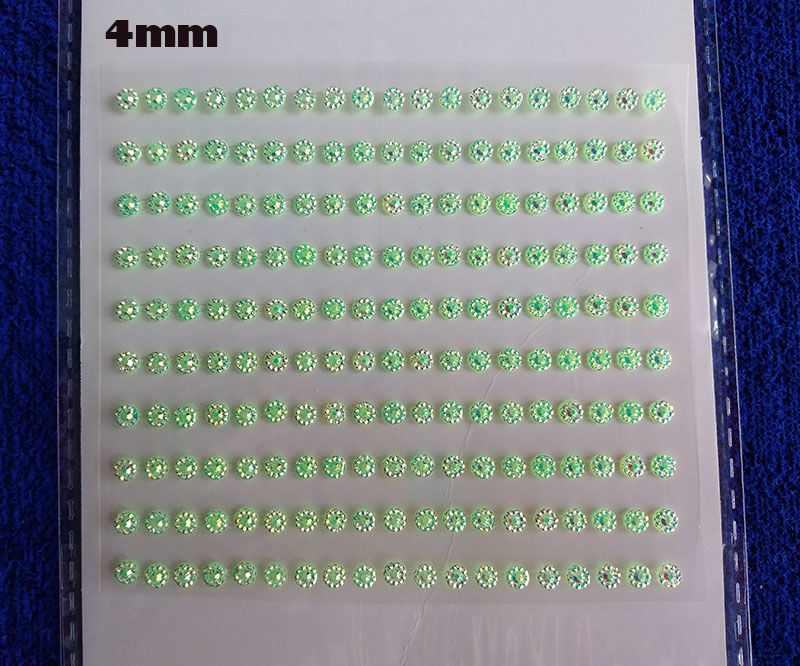 Adornos Brillantes acrílicos verde 4mm Adhesivos decorativos to