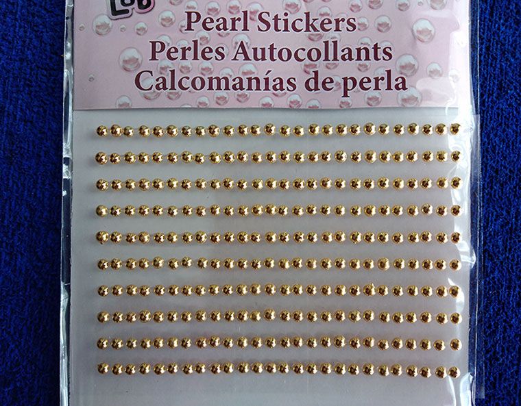 Perlas Doradas adhesivos de 3mm Adornos Brillantes decorativos