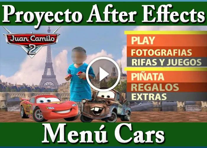 Proyecto After Effects Menú de Cars Editable