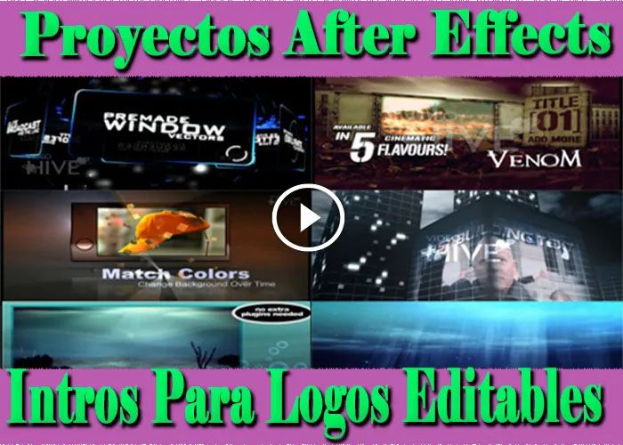 6 Plantillas para After Effects Editables Proyectos Intro Logotipos