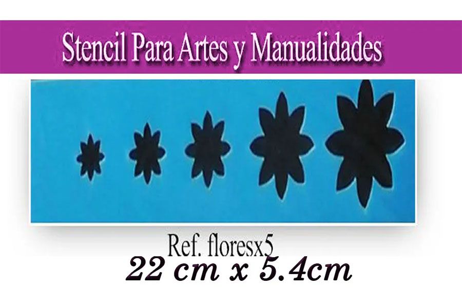 Plantilla Stencil Flores x5 Para Arte Y Manualidades fomy pasta