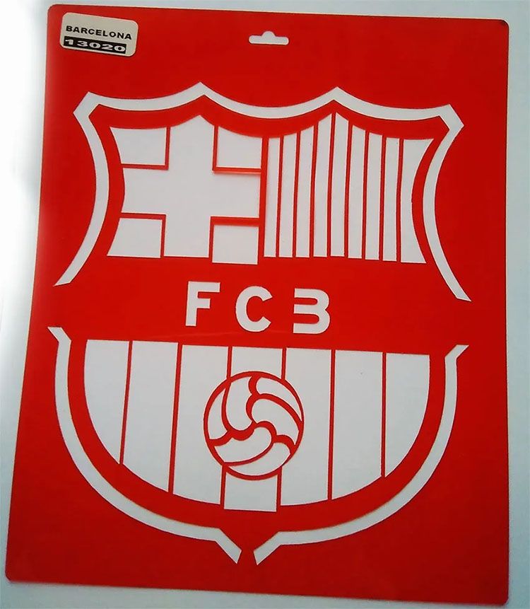 Stencil Plantilla Escudo Atlético FC Barcelona Para Manualidades