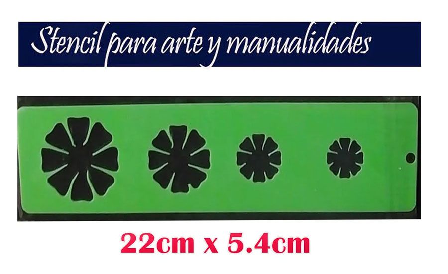 Stencil plantilla Flores x4 para Artes plásticas pasta y Repujado