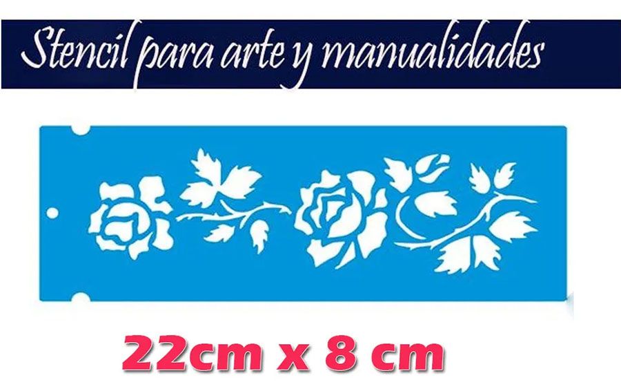 Stencil Arabescos Rosas 1 plantilla para Artes y Manualida