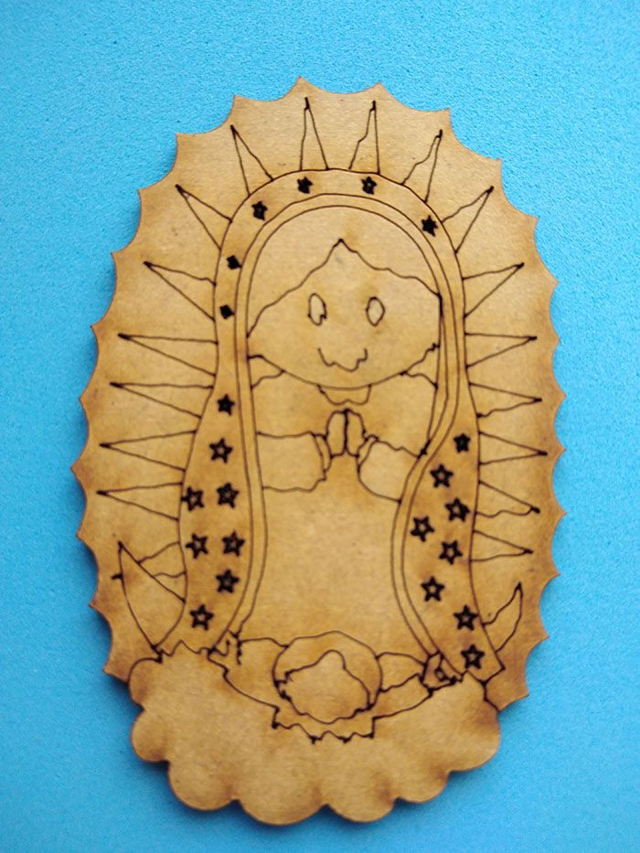 Plantilla Virgen de Guadalupe Tabla de madera mdf ovalada