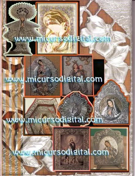 revista para aprender arte religiso repujar angel virgen Maria  arte ruso repujado metales caladores buril estaño