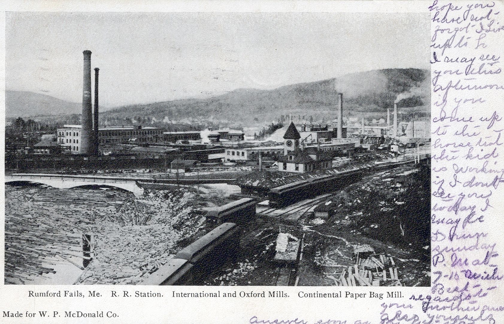 RUMFORD FALLS ME - International And Oxford Mills Continental Paper Bag Mill-udb - Picture 1 of 2