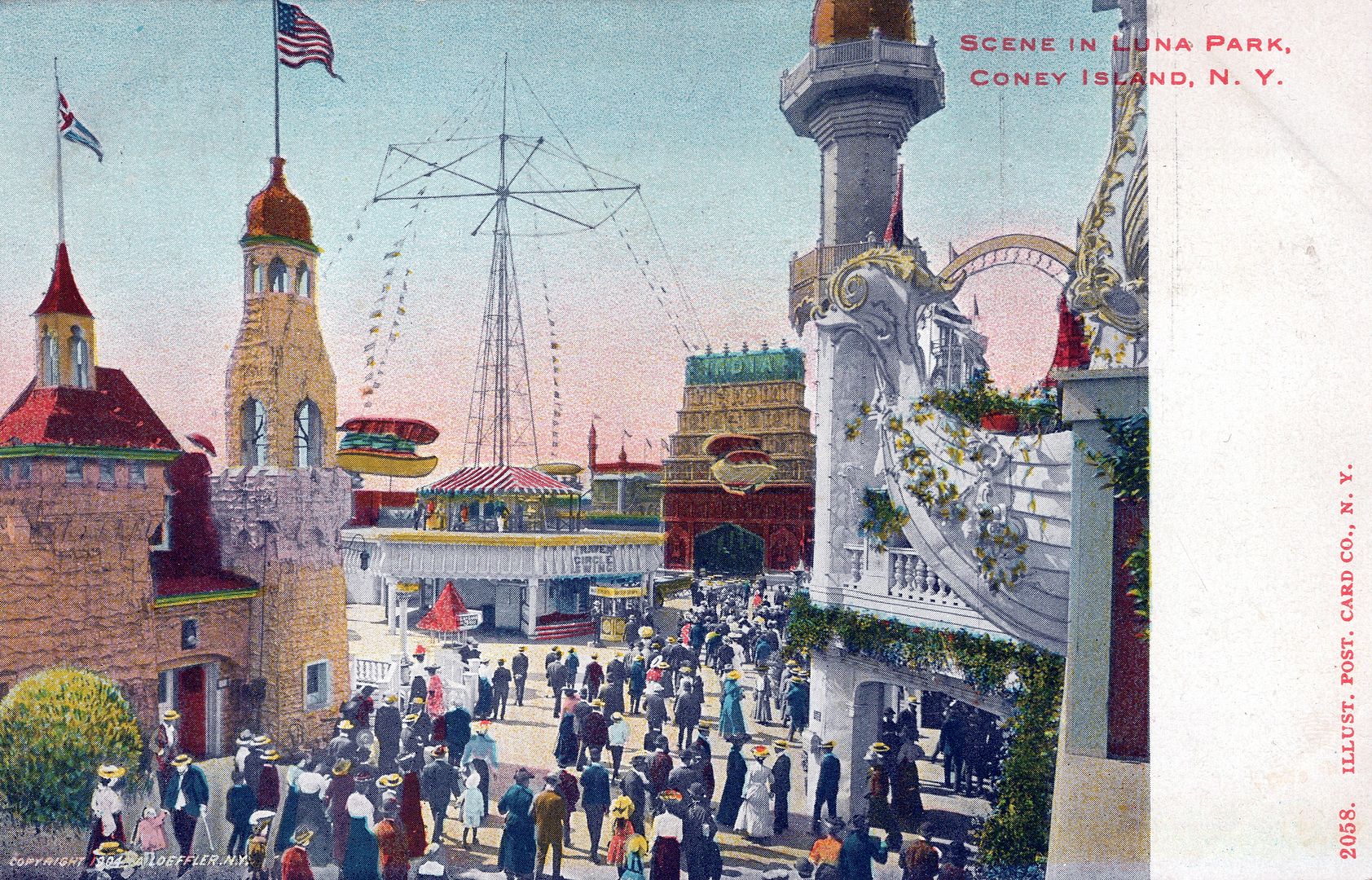 BROOKLYN NY - Coney Island Luna Park Scene Postcard - udb (pre 1908) - Picture 1 of 2