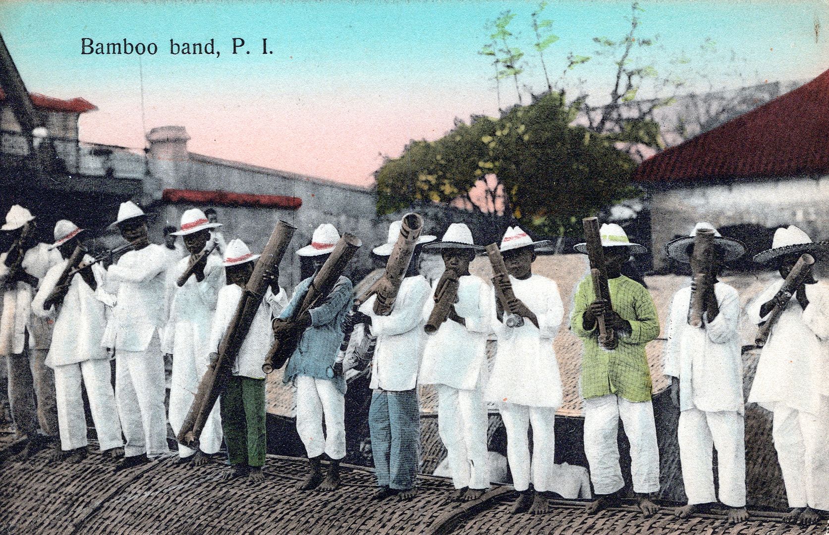 PHILIPPINES - Bamboo Band Postcard - Picture 1 of 2