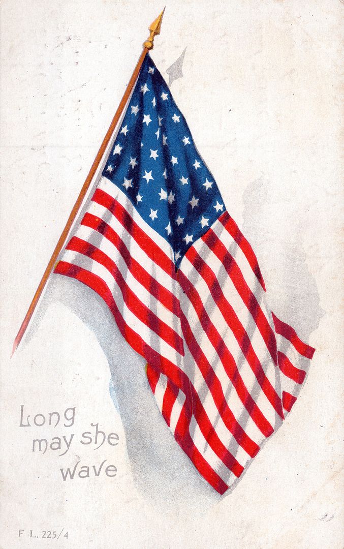 Flag Long May She Wave Patriotic Rotograph Postcard - 1910 - Picture 1 of 2