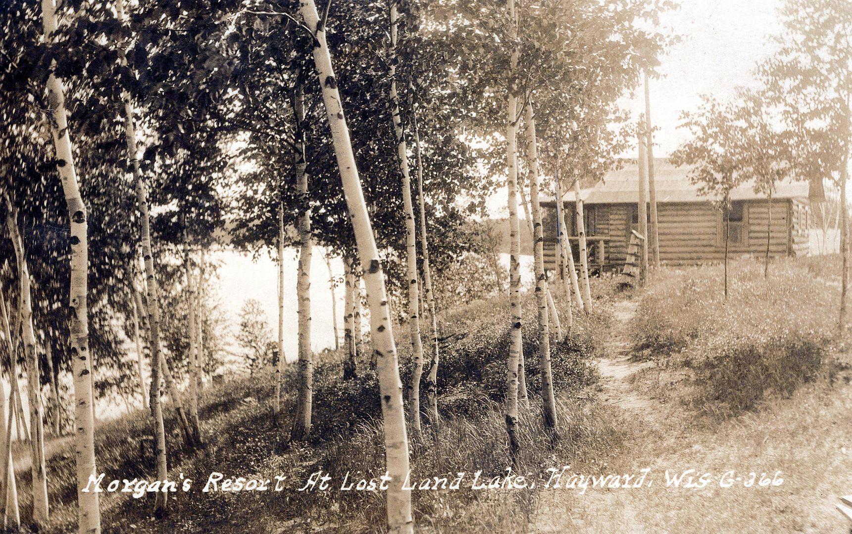 HAYWARD WI - Morgan's Resort At Lost Land Lake Real Photo Postcard rppc - 1922 - Picture 1 of 2