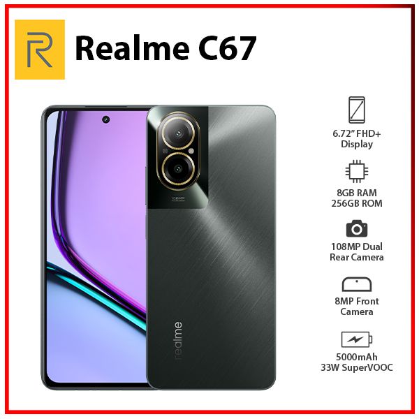 realme C67 8GB+256GB ブラック Amazon.com: realme C67 Dual-SIM 256GB ROM + 8GB RAM (Only