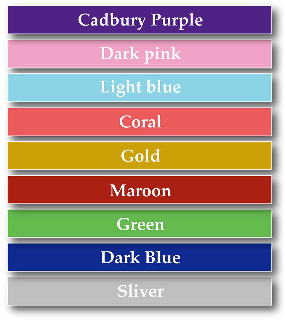 Personalised prints colour chart