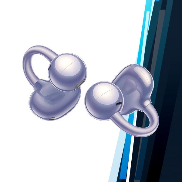 Hwei FreeClip Clip-on Earphone Earbuds (Purple, HD Calls