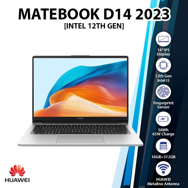 [PQR]-HUAWEI-MateBook-D14-2023-12th-Gen-16+512GB