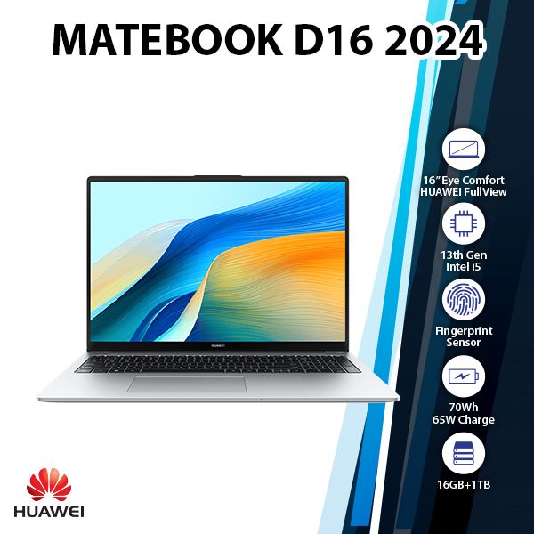 [PQR]-HUAWEI-Matebook-D16-2024-13th-i5-16GB+1TB