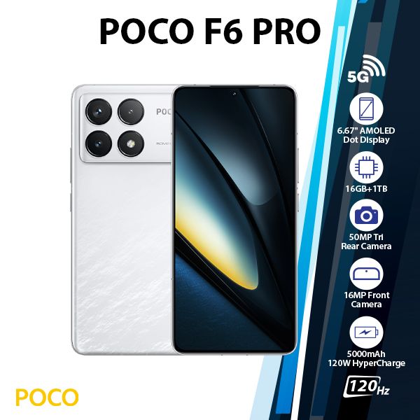 スマートフォン本体 POCO F6 Pro 16GB RAM 1TB white Xiaomi POCO F6 Pro 5G Android Cell Phone (White/16GB+1TB