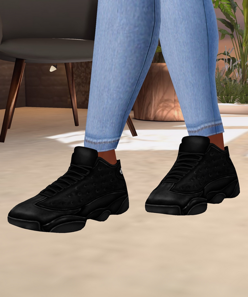 black sneakers