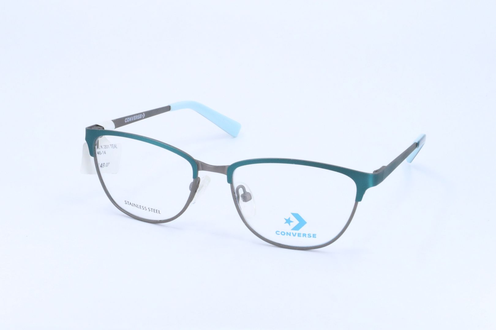 Converse K201 Teal Cat Eye Girls Full Rim 46-14-125 Eyeglasses Frames main product image