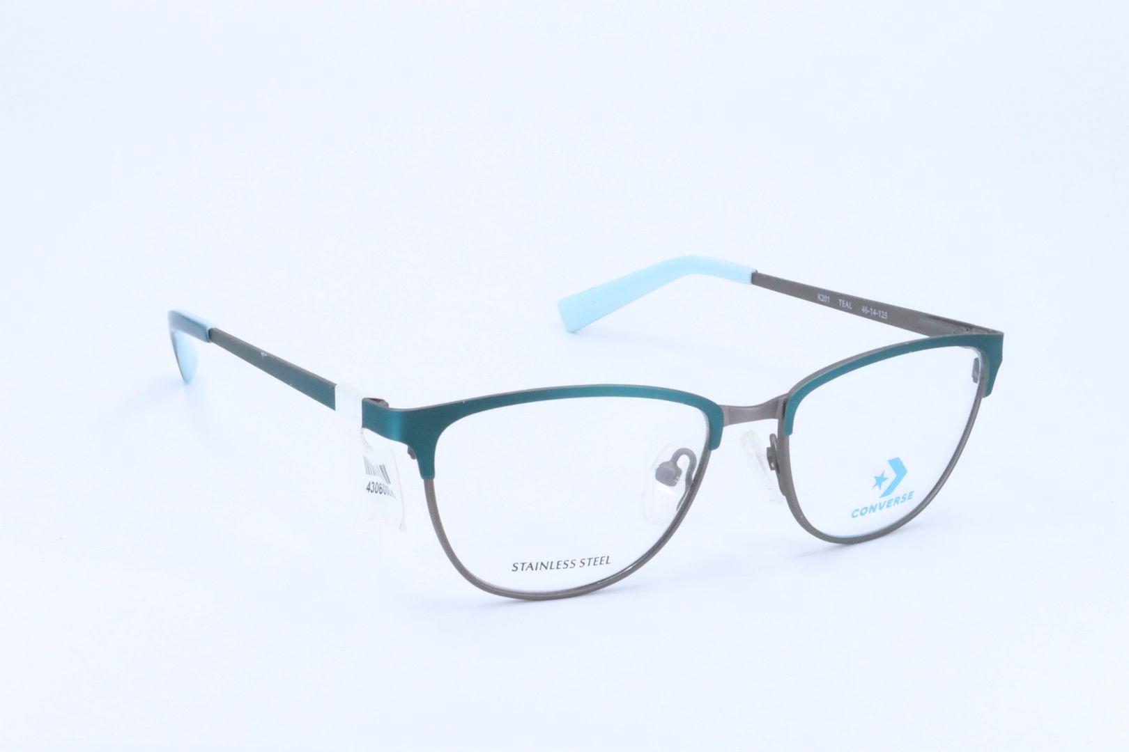Converse K201 Teal Cat Eye Girls Full Rim 46-14-125 Eyeglasses Frames product image view 2