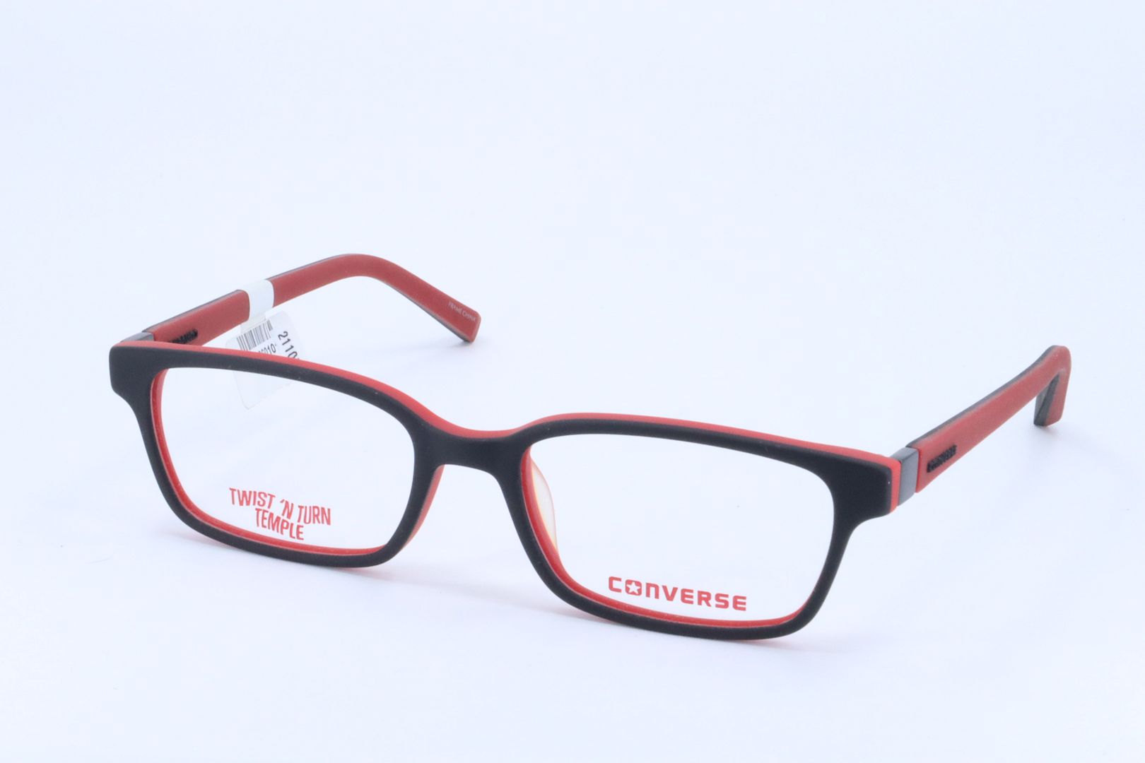 Converse K020 Black-Red Rectangle Unisex Full Rim 48-16-125 Eyeglasses Frames main product image