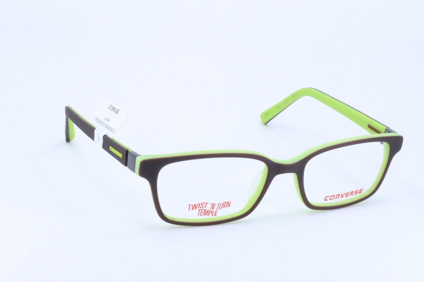 Converse K020 Brown Rectangle Unisex Full Rim 48-16-125 Eyeglasses Frames product image view 2