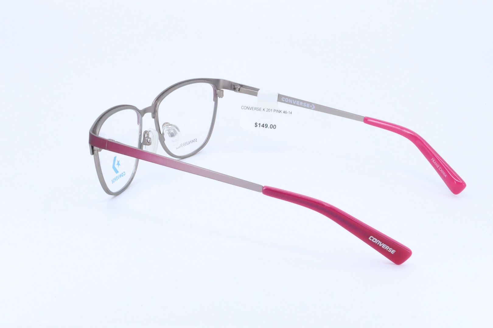 Converse K201 Pink Cat Eye Girls Full Rim 46-14-125 Eyeglasses Frames product image view 4