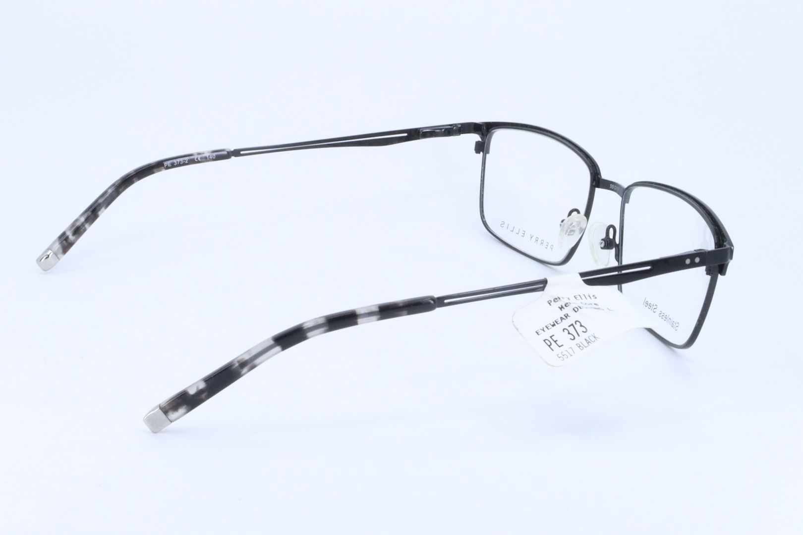 Perry Ellis PE373-2 Black Square Men Full Rim 55-17-140 Eyeglasses Frames