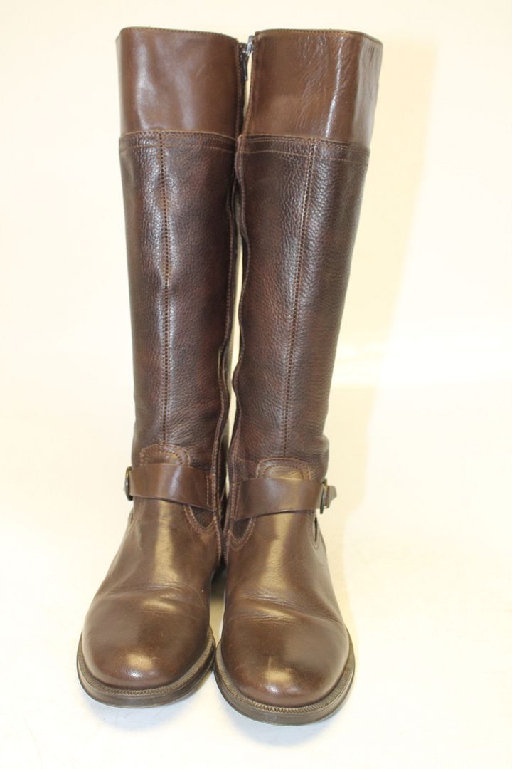 Aldo Womens Size 7.5 38 Natural Leather Tall Zip Ankle