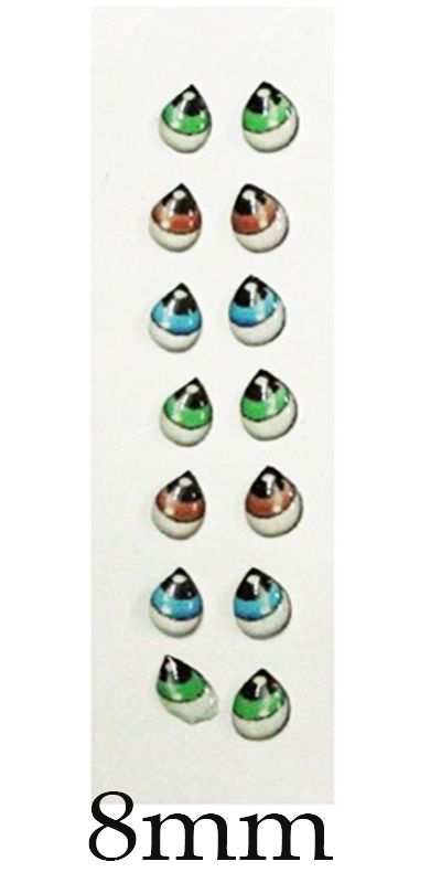 Ojos adhesivos #1 de 0.8mm efectos 3d para muñecos y pasta fría