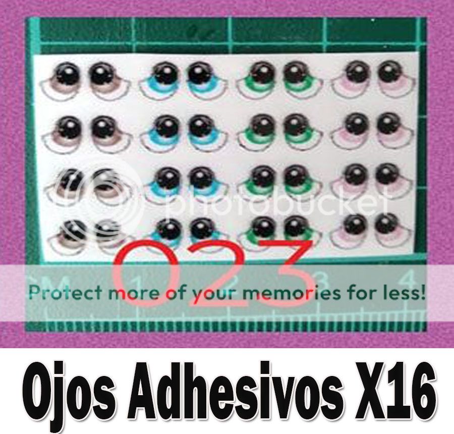 Set Ojos adhesivos #23 Despegables para muñecos en pasta moldeable