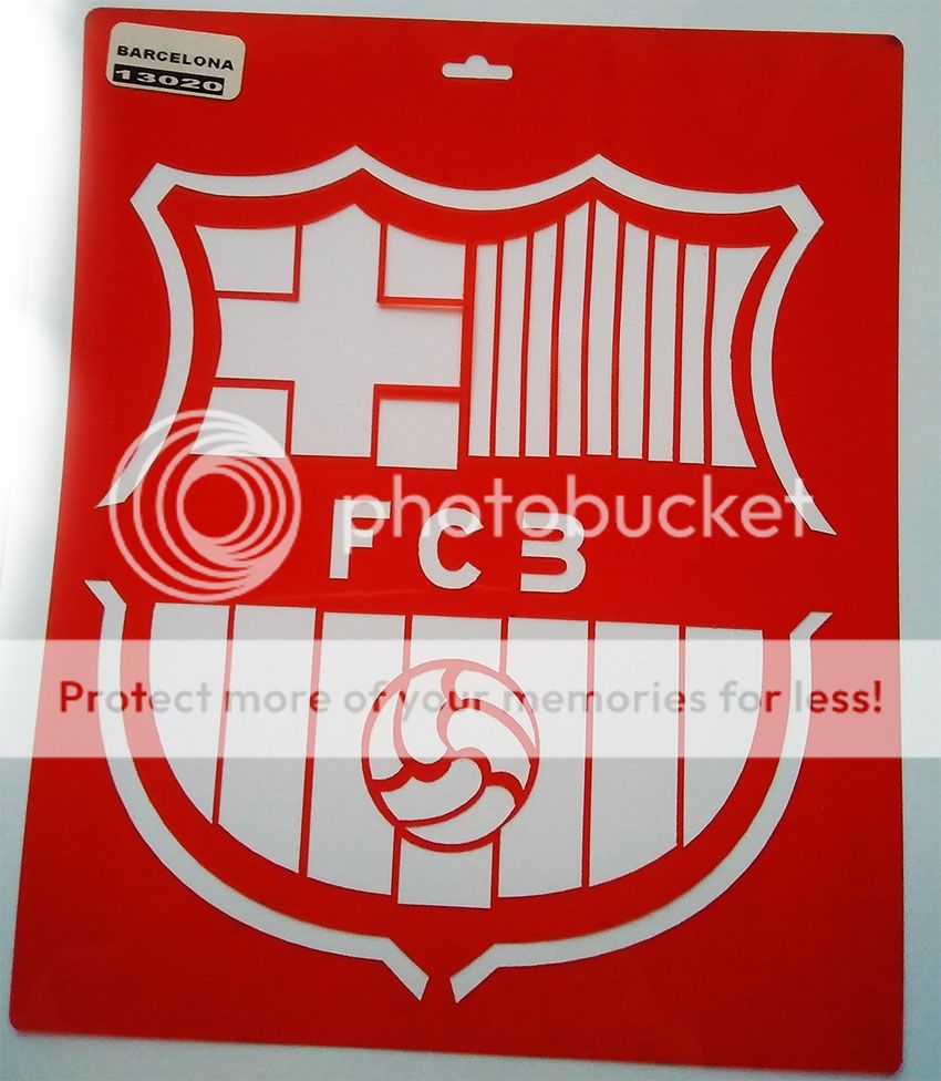 Stencil Plantilla Escudo Atlético FC Barcelona Para Manualidades