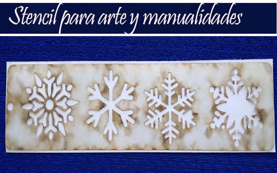 Stencil plantilla copos de nieve para Artes decorativas con pintura
