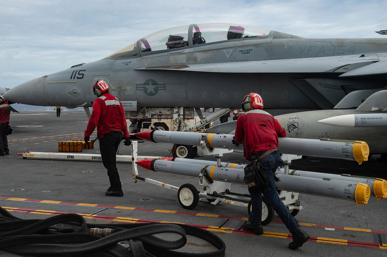 20 Missiles On The Flight Deck Of The Aircraft Carrier USS Theodore Roosevelt
