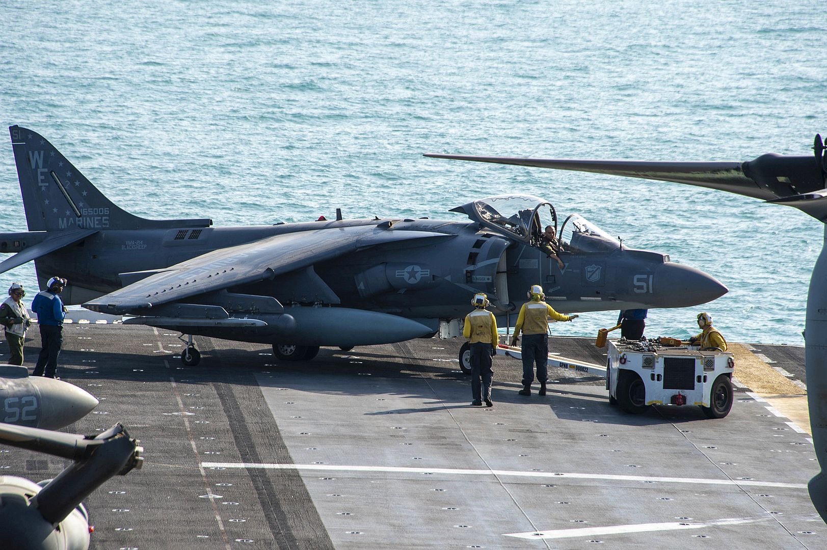 8B Harrier Attached To Marine Attack Squadron VMA 214 11th Marine Expeditionary Unit On The Flight Deck Of The Amphibious Assault Ship USS Essex 8B Harrier Attached To Marine Attack Squadron VMA 214 11th Marine Expeditionary Unit On The Flight Deck Of The Amphibious Assault Ship USS Essex
