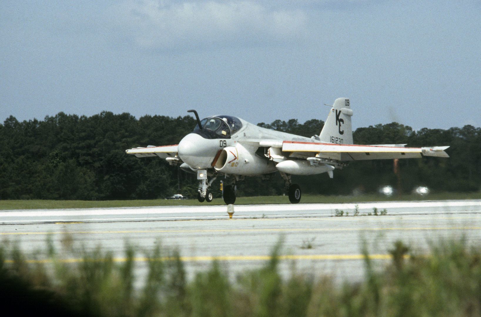 A 6E Intruder Aircraft Lands During An Air Show