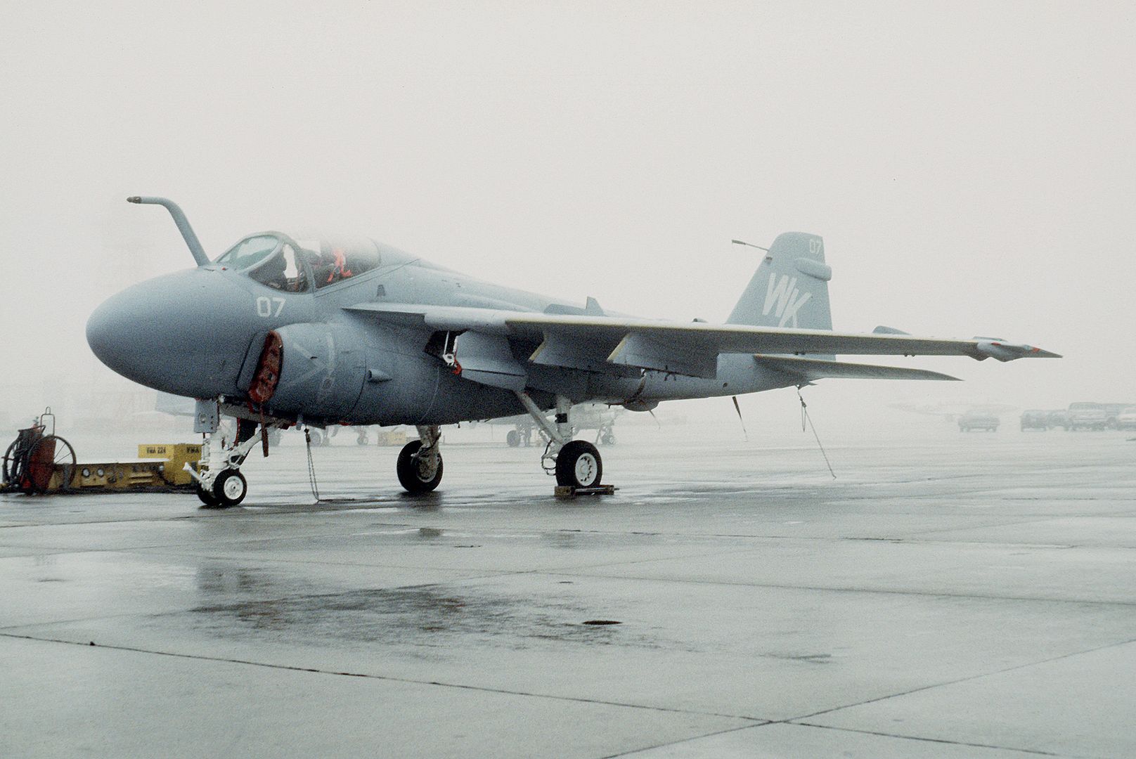 A 6 Intruder Aircraft From The Marine All Weather Medium Attack Squadron 224 Parked On The Flight Line