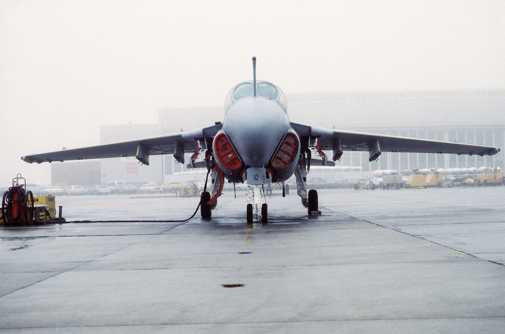 A 6 Intruder Aircraft From The Marine All Weather Medium Attack Squadron 224 Parked On The Flight Line 1