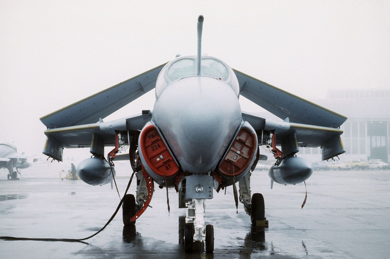 A 6 Intruder Aircraft From The Marine All Weather Medium Attack Squadron 224 Parked On The Flight Line 2