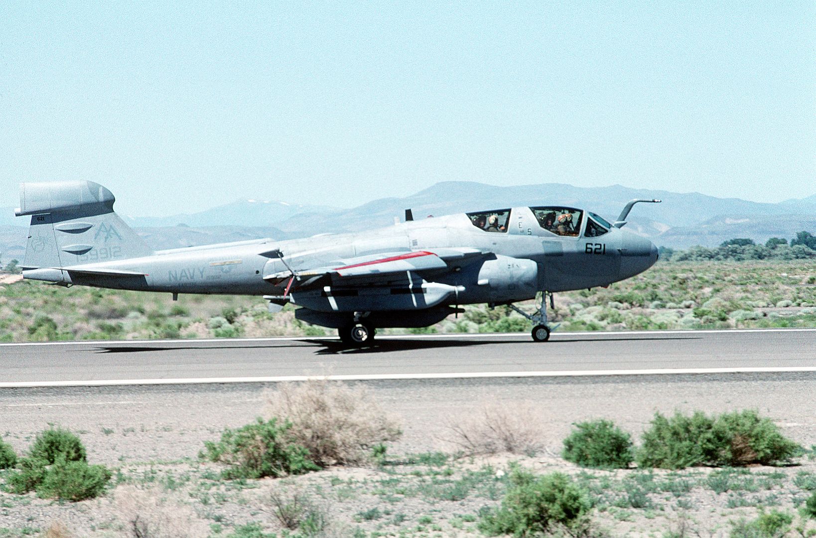 6B Prowler Aircraft Lands Following A Training Mission Against Carrier Air Wing 17 Forces