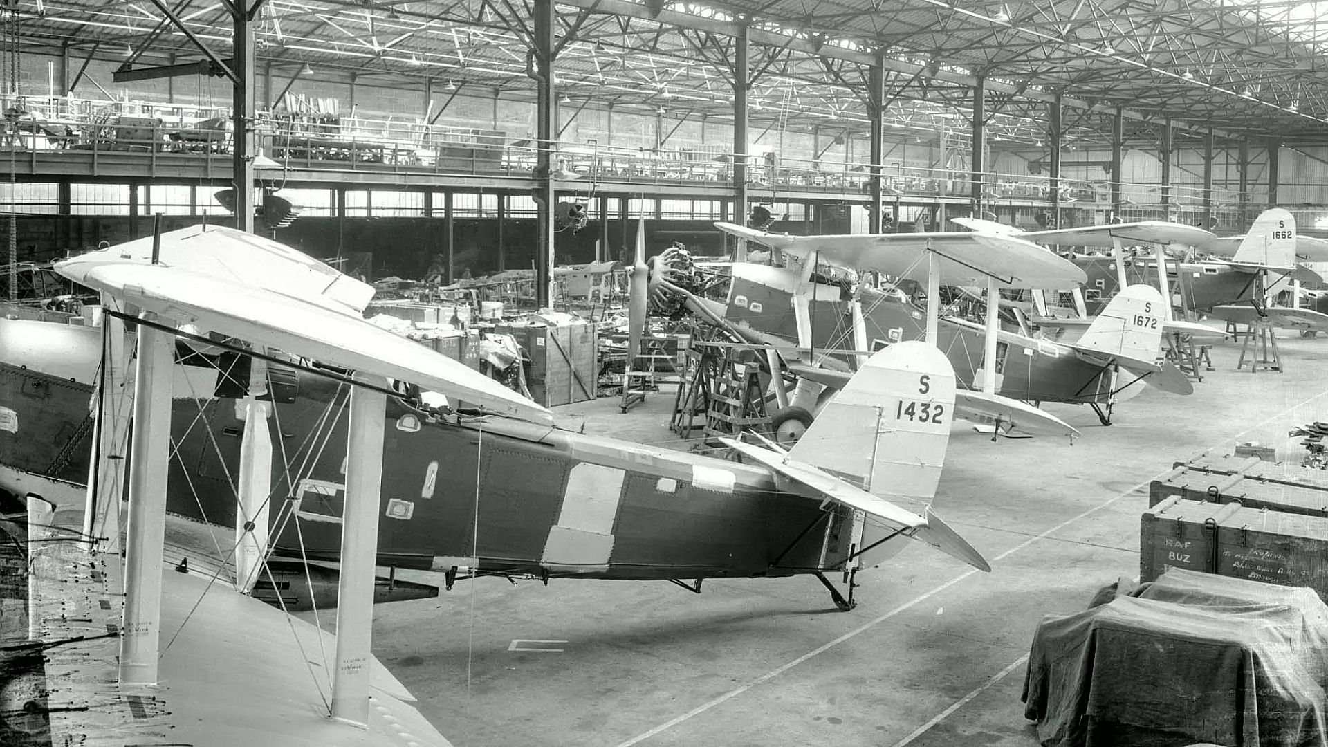 A Factory Scene Showing The Conversion Of Ripon IIs To Blackburn Baffins A Factory Scene Showing The Conversion Of Ripon IIs To Blackburn Baffins