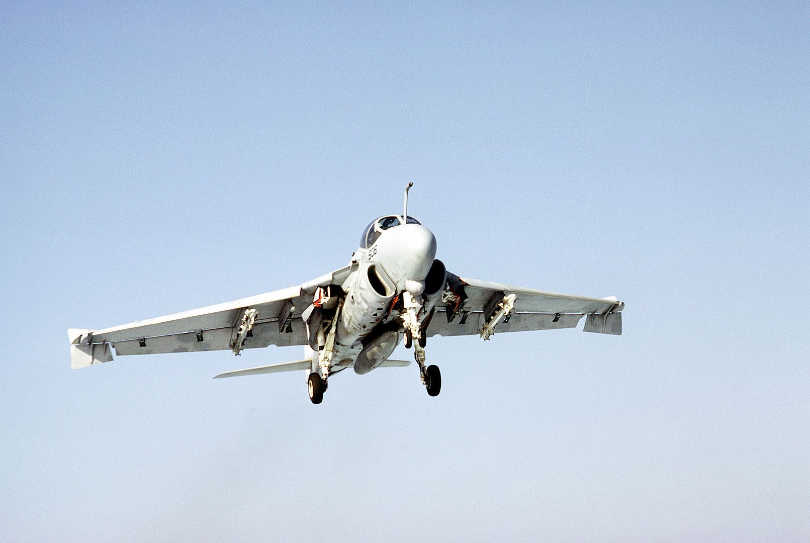 A Front View Of An A 6E Intruder Aircraft With Its Landing Gear Down