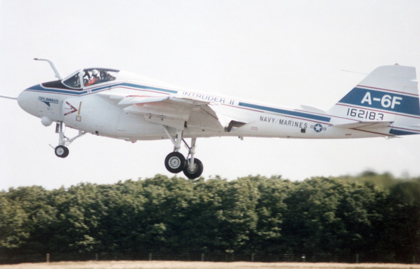 A Left Side View Of The Prototype A 6F Intruder II Aircraft Preparing For A Landing