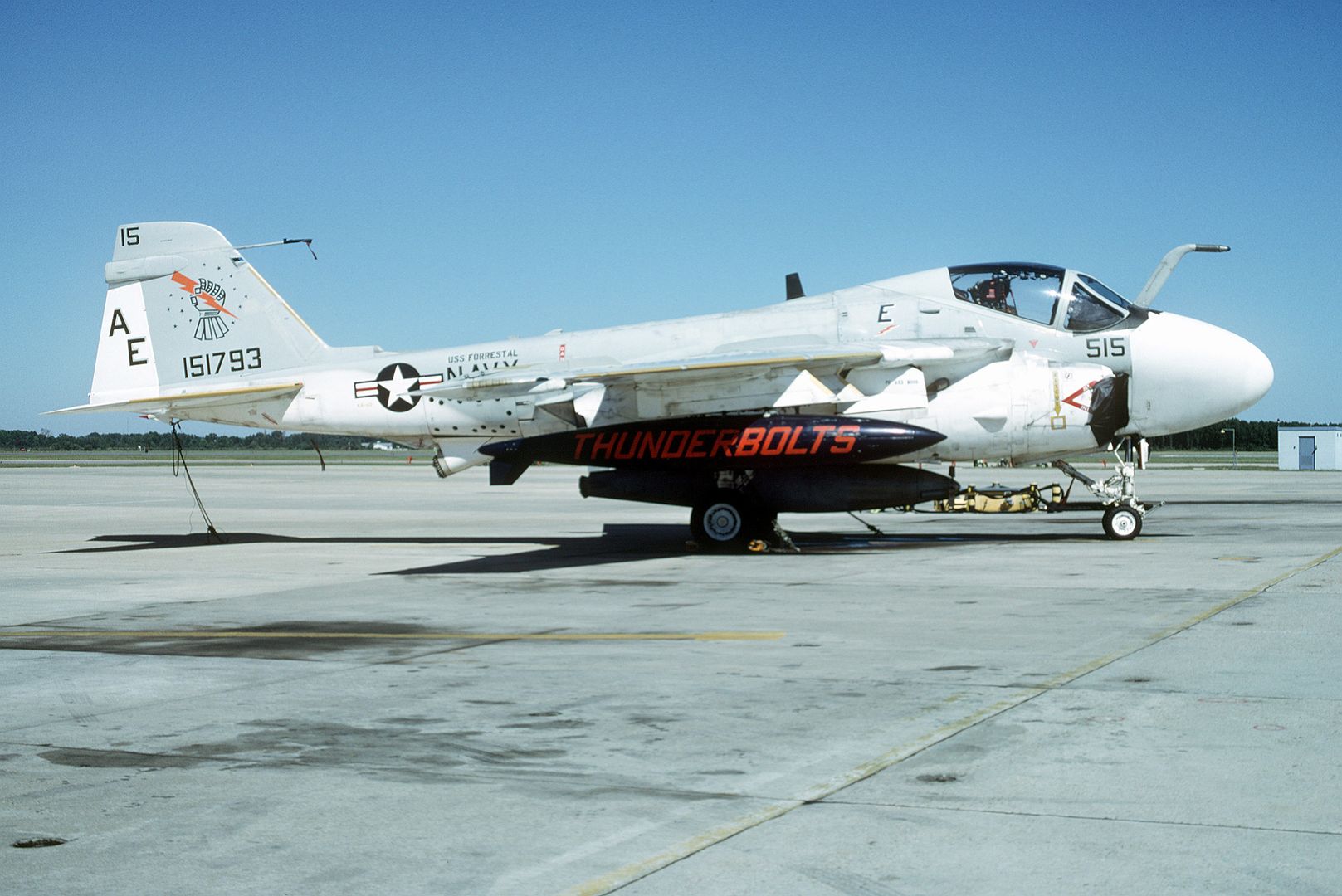 A Right Side View Of An Attack Squadron 176 KA 6D Intruder Tanker Aircraft Parked On The Flight Line