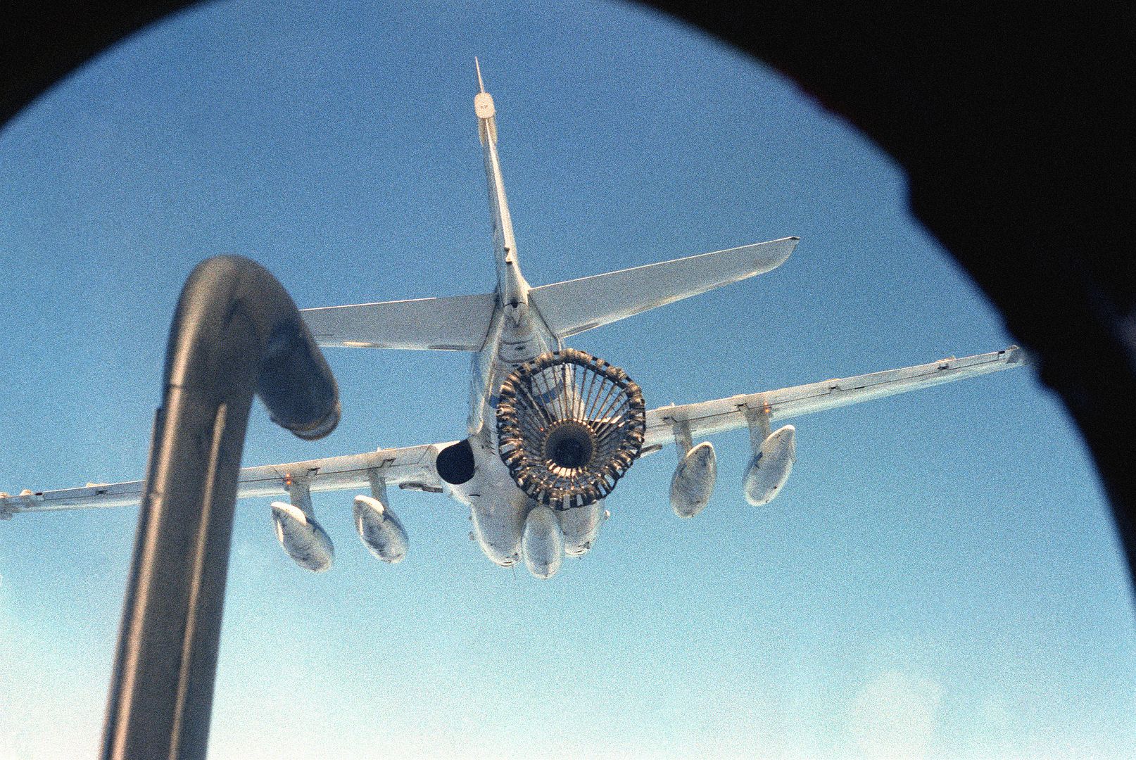 A View Of The Refueling Probe As Seen From The Cockpit Of An A 6 Intruder As The Aircraft Approaches The Refueling Drogue Of A KA 6D Intruder Tanker Aircraft